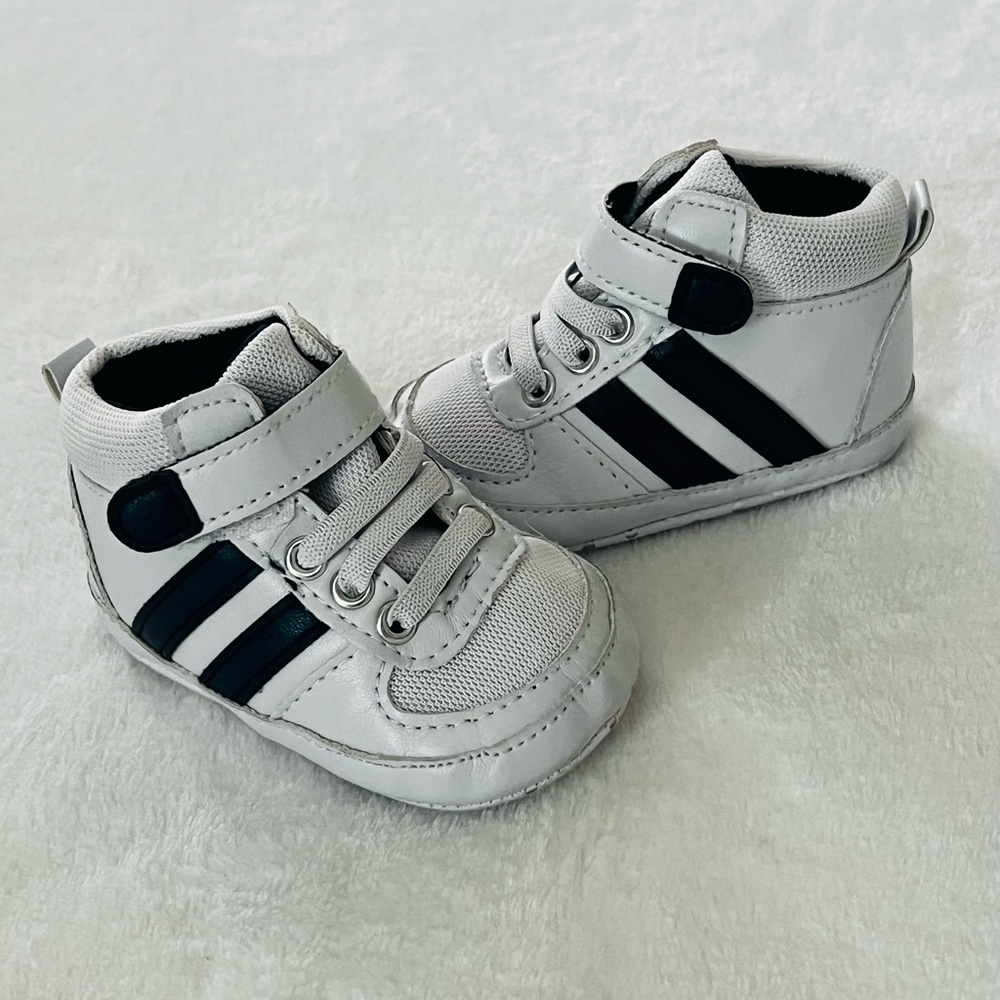 Kids White and Black Sneakers